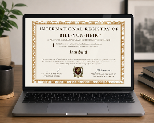 Bill-Yun-Heir Certificate